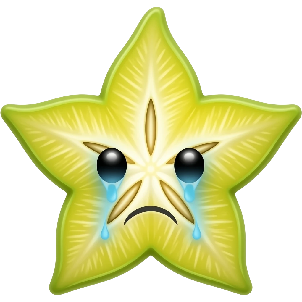 Sad starfruit emoji