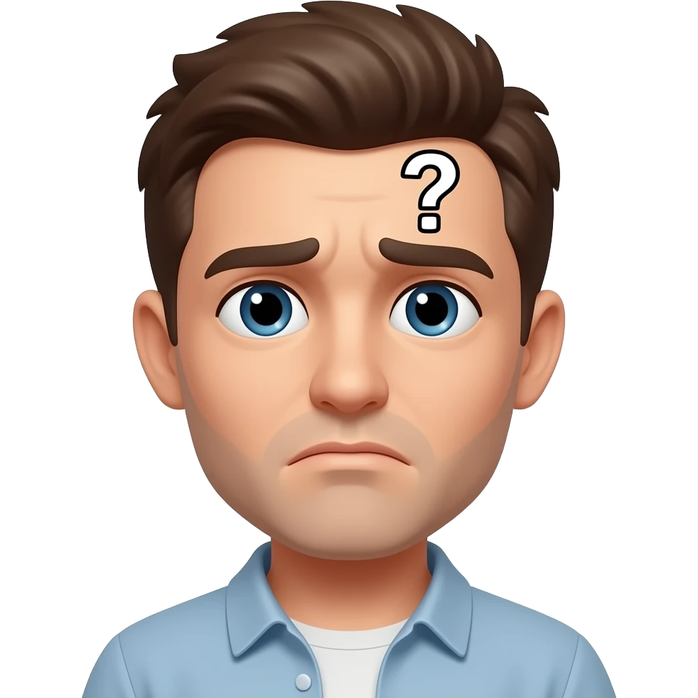 The confused (🤨) emoji with a question mark on top (?) emoji