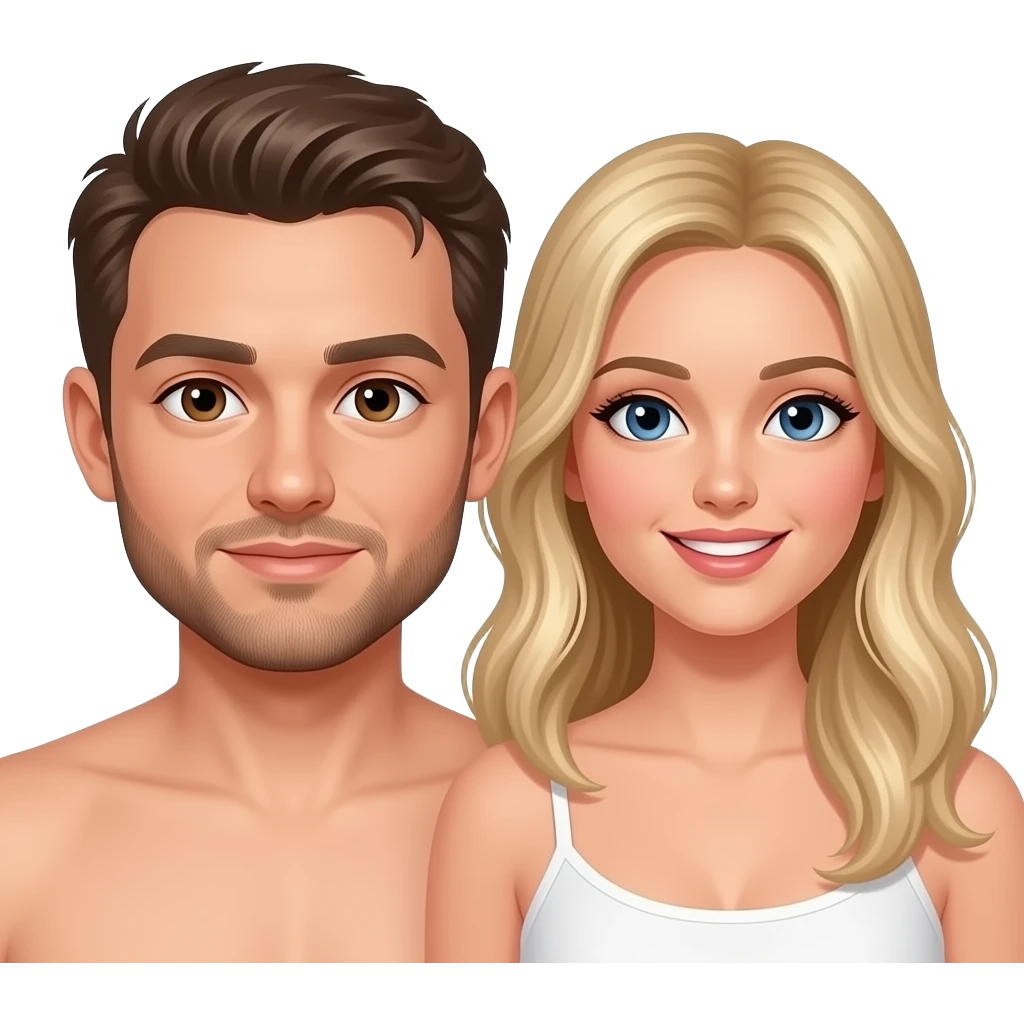 Naked man and wife emoji