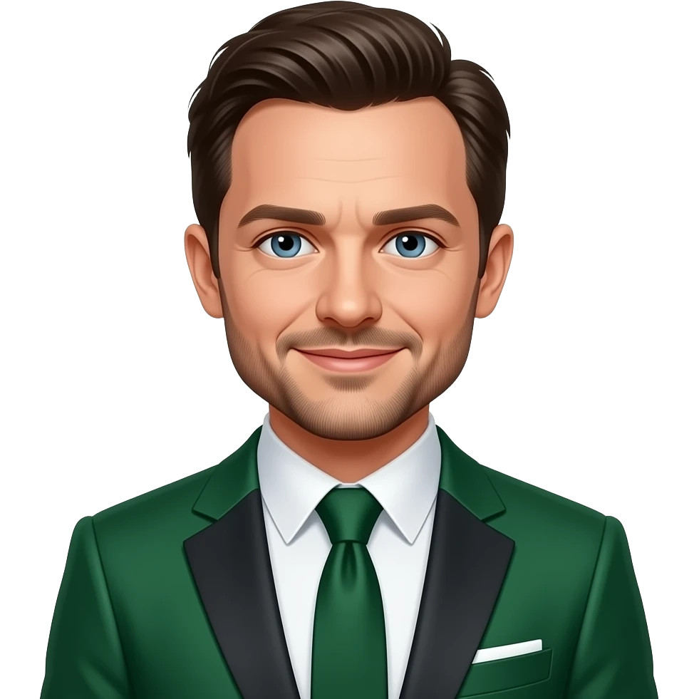 Elijah Wood with green oscar suit emoji