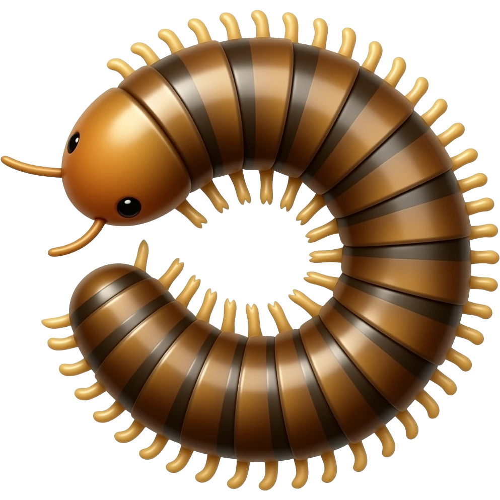 Cartoon 2d millipede emoji