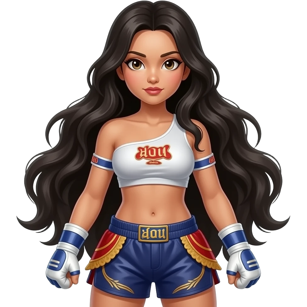 sexy Muay thai female monster remove everything but the girl and change her hair to dark also make her naked More monster, more naked emoji