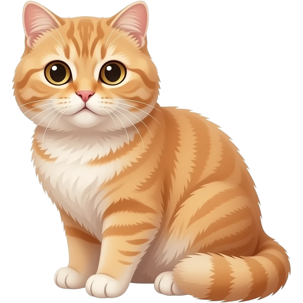 nyan fluffy peachy cat scottish fold little ears emoji