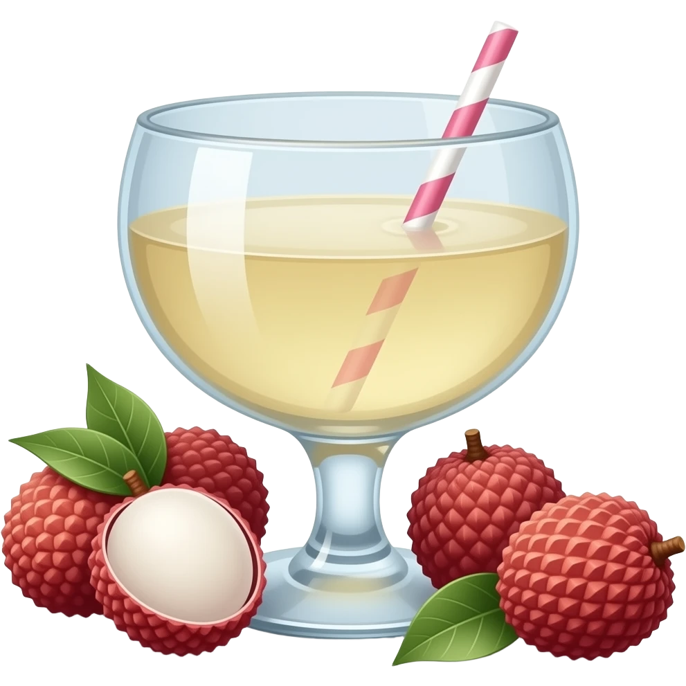 lychee clear drink in a coupe glass emoji