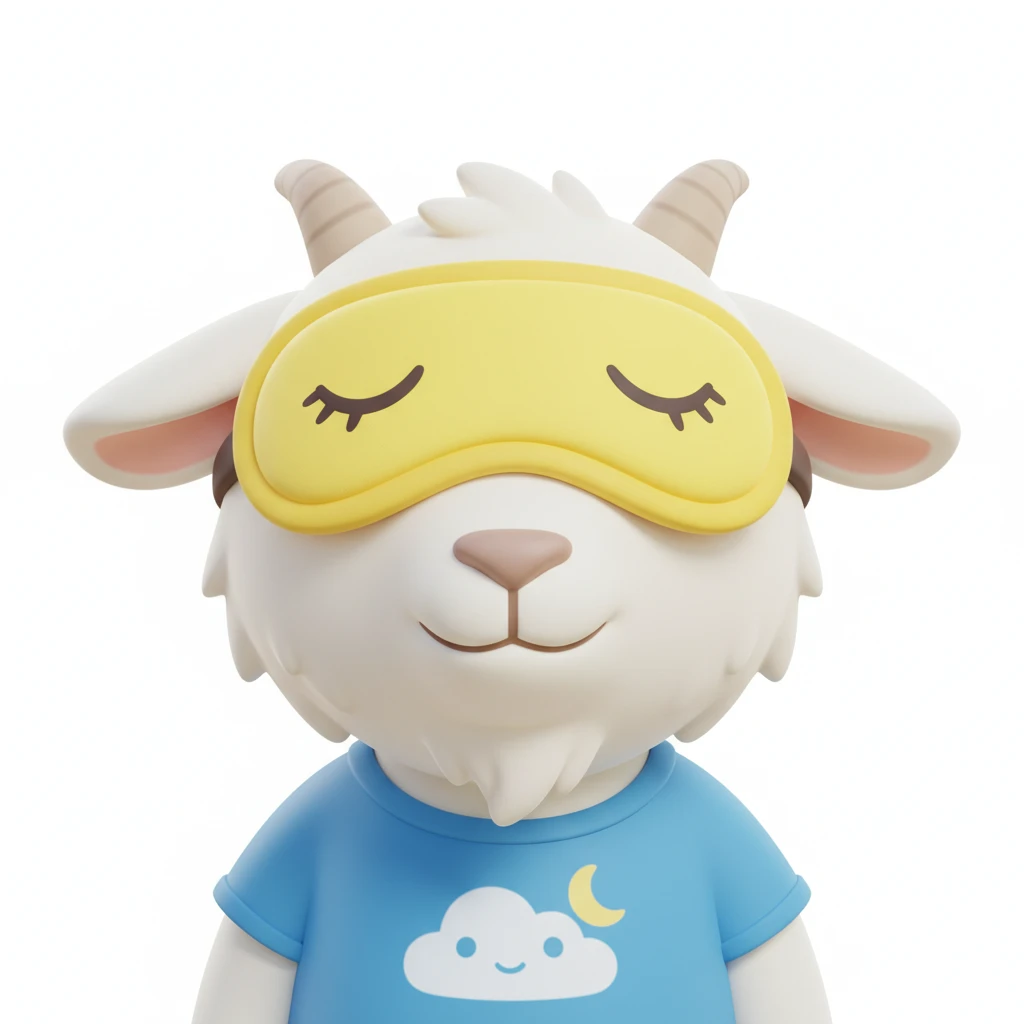 Open


Open


Open


Open
a goat with yellow sleep mask and wearing shirt, front view,  Frontal Top-Down Soft Light, white background, portrait, casual cartoon stylized game mobile emoji