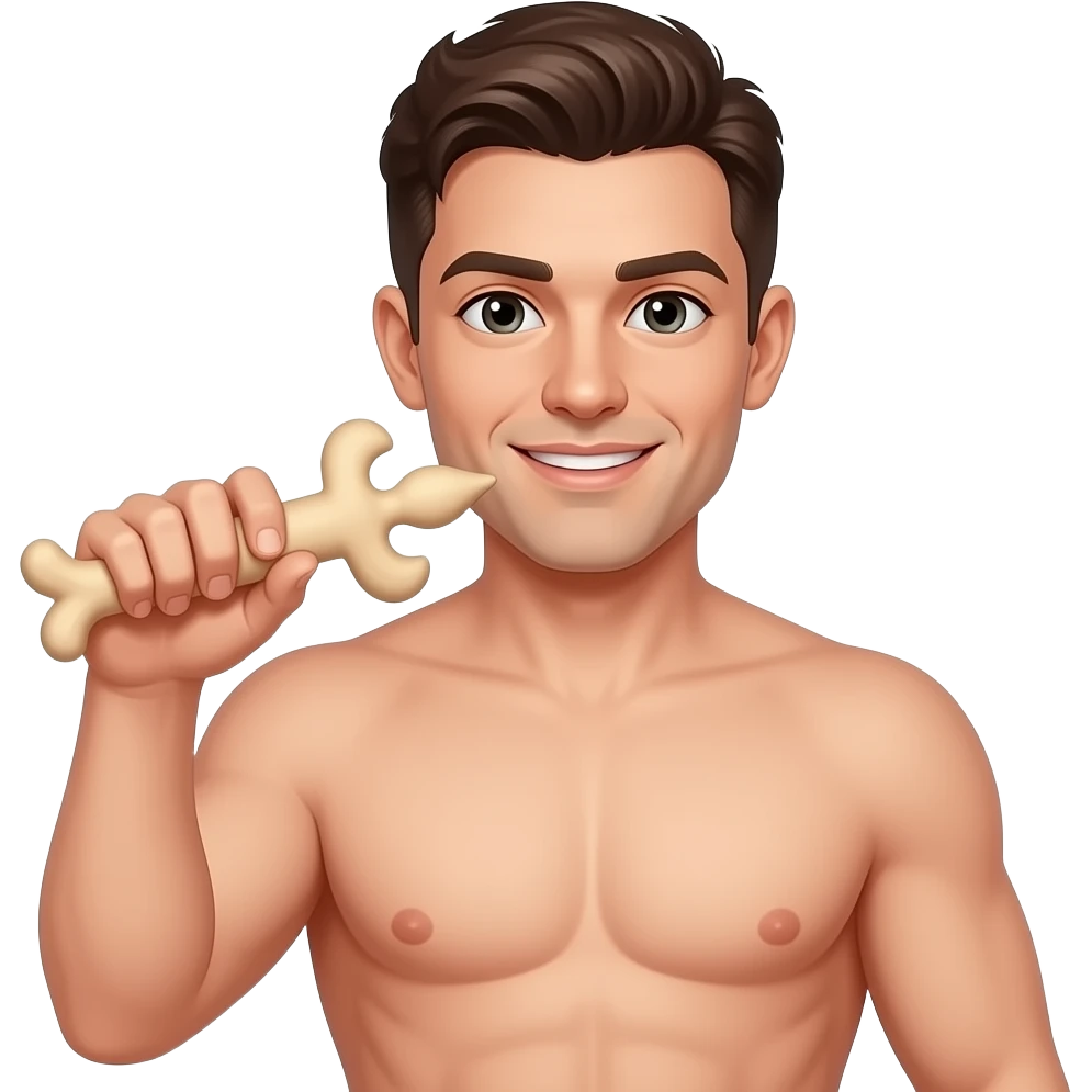 Naked man playing with adult toy emoji