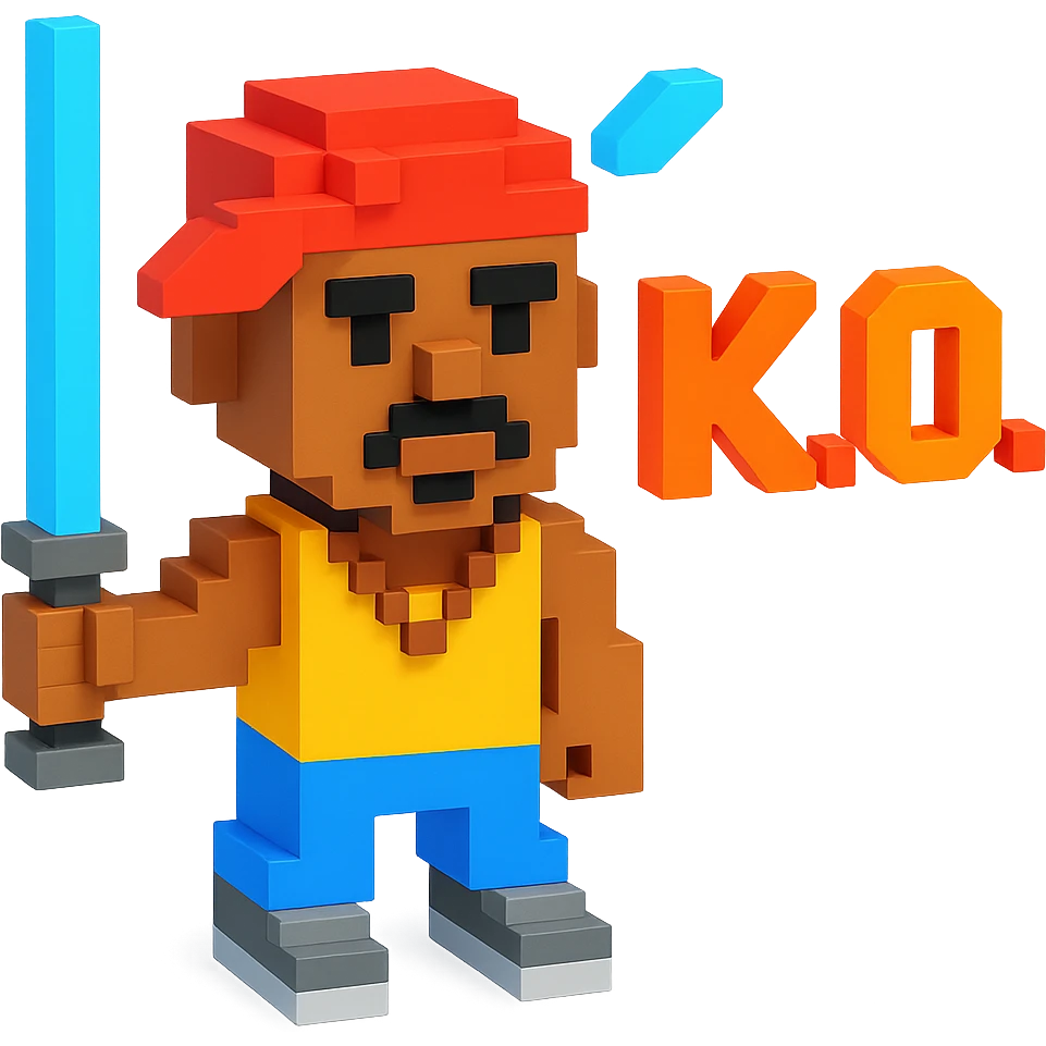репер 2Pac с джедайским мечем и надписью K. O., no background  emoji