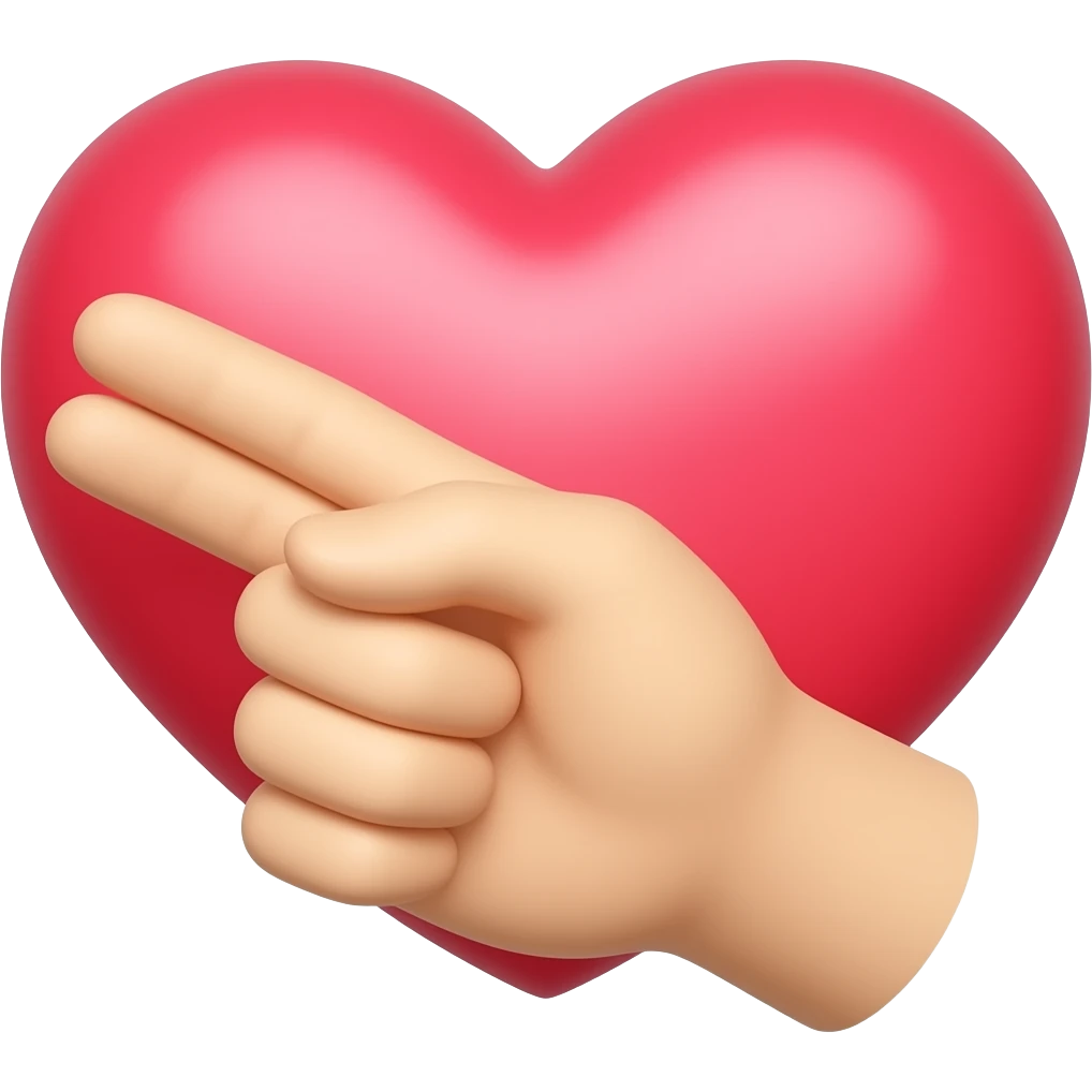 Una mano formando la mitad de un corazón izquierdo emoji