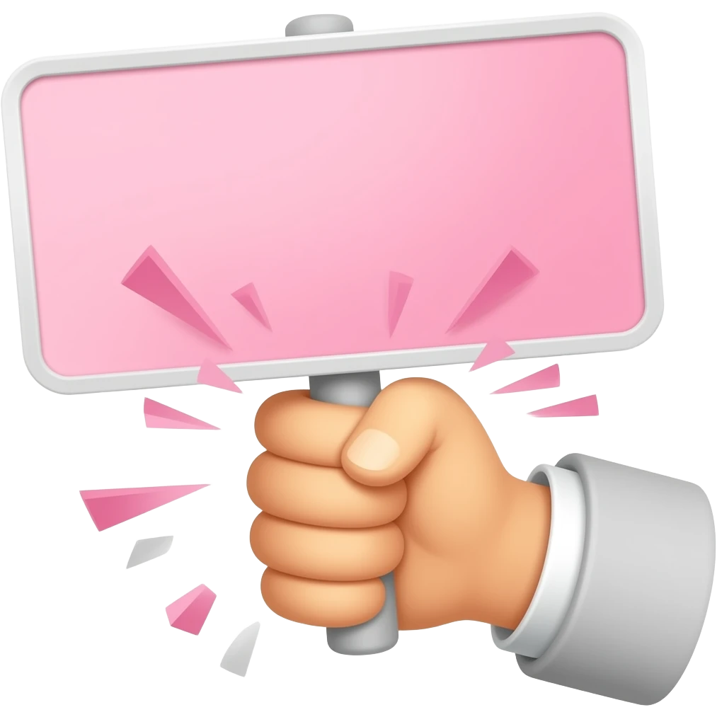 Pink sign smash emoji
