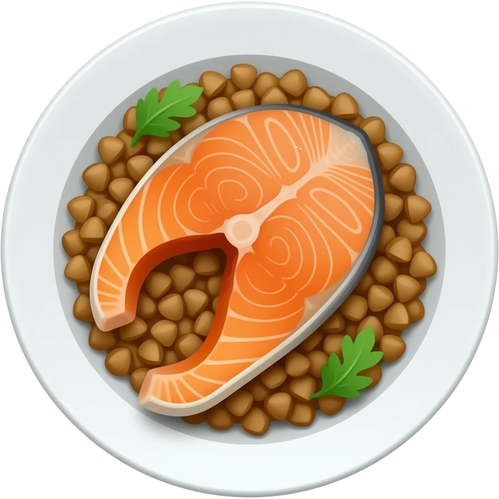 lunch: buckwheat with salmon steak emoji