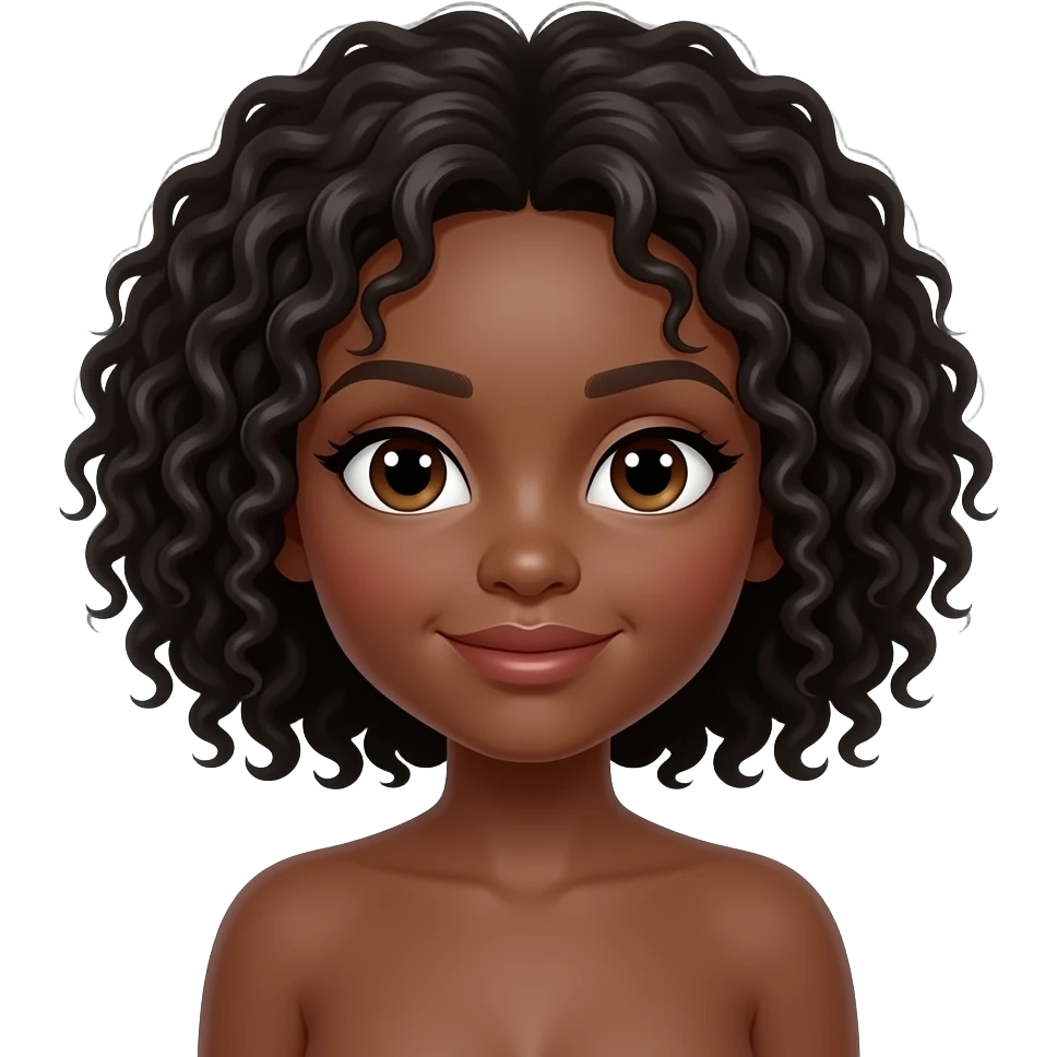 Black girl no clothes emoji