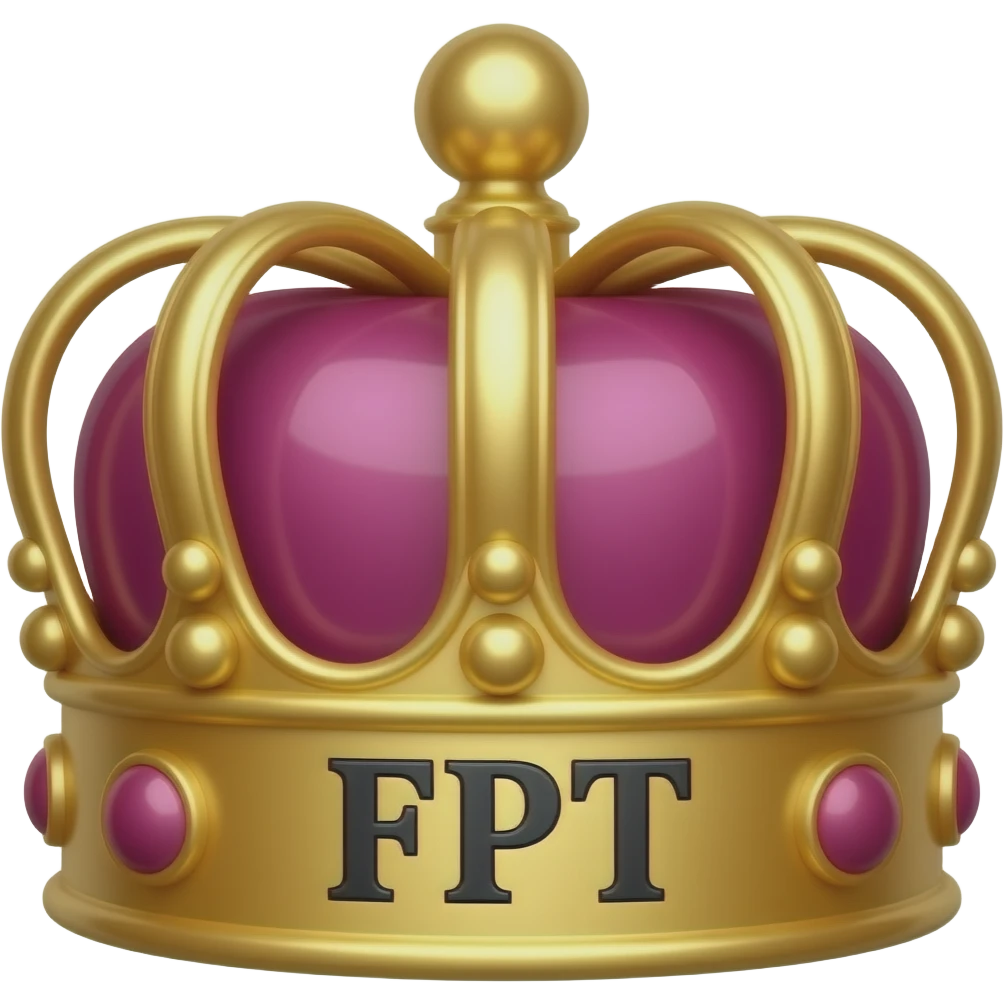 crown writen on it FPTin black in pink and gold fancy theme emoji