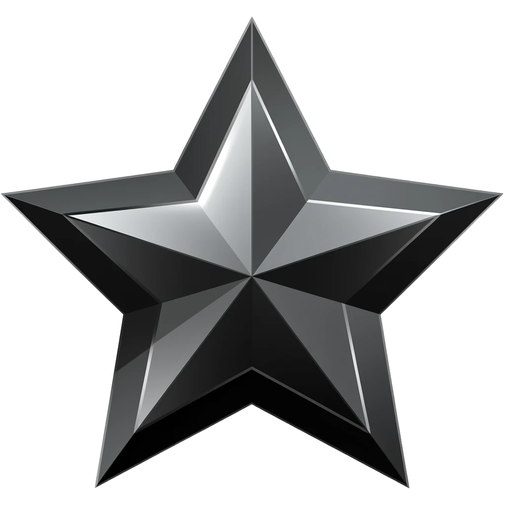 Black shiny jewel star emoji