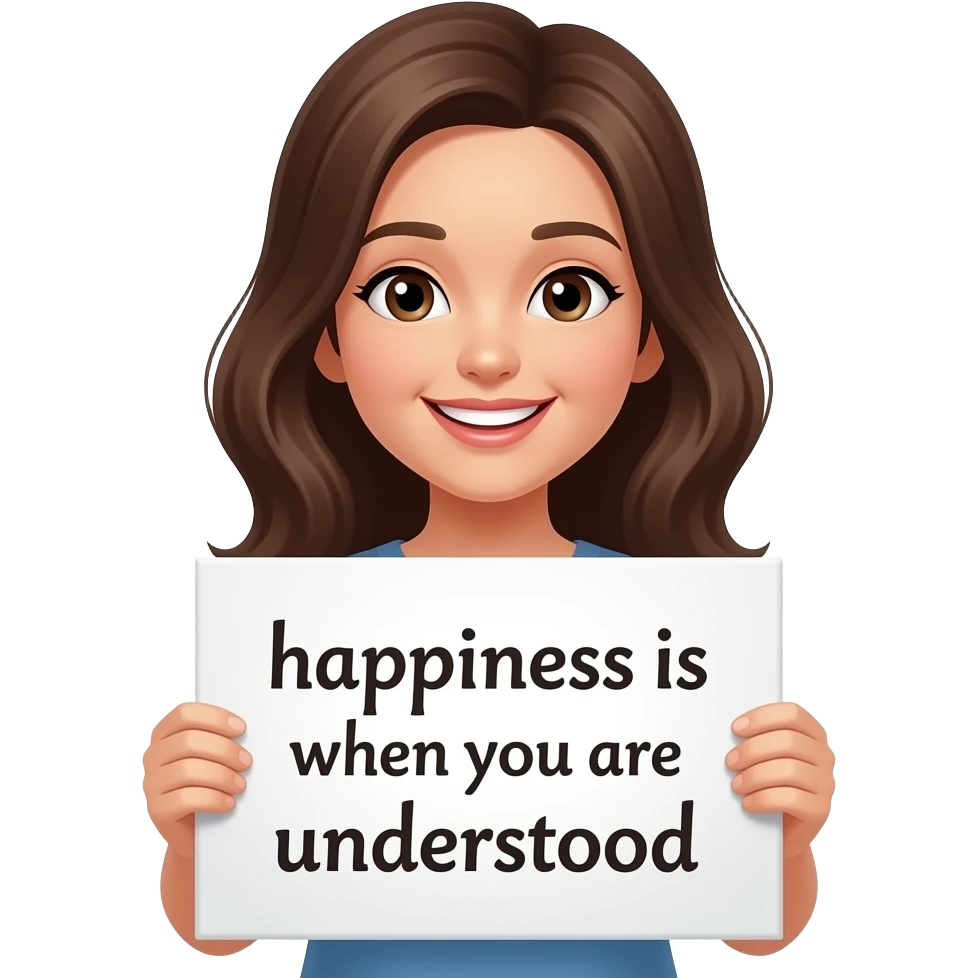 створити щасливу дівчинку, написати - щастя - це коли тебе розуміють emoji