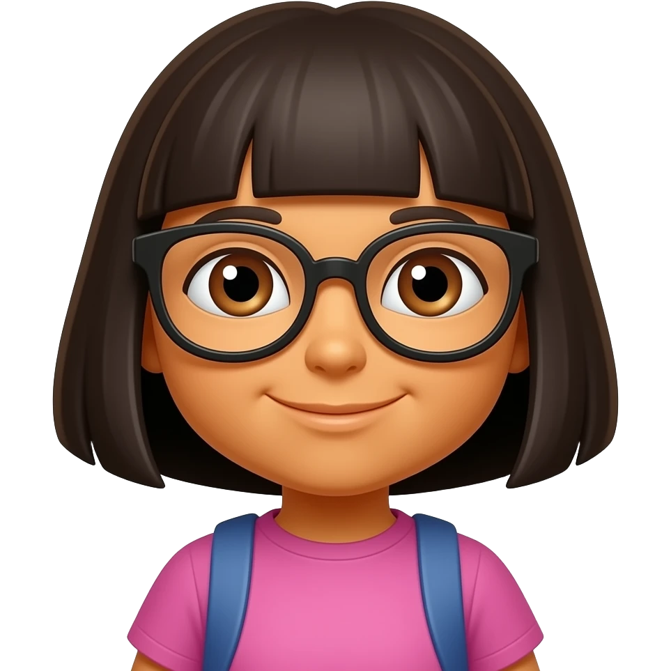 Blind dora who needs glasses to see emoji