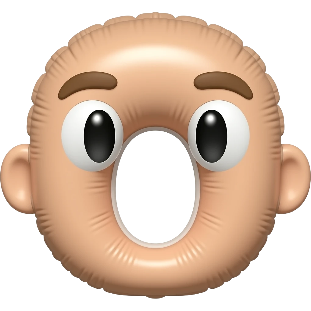inflatableface with mouth in O shape emoji