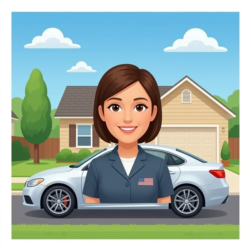 social worker car outside house emoji