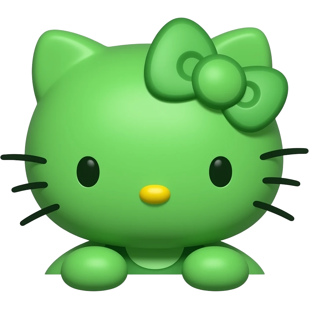 Green hello kitty emoji