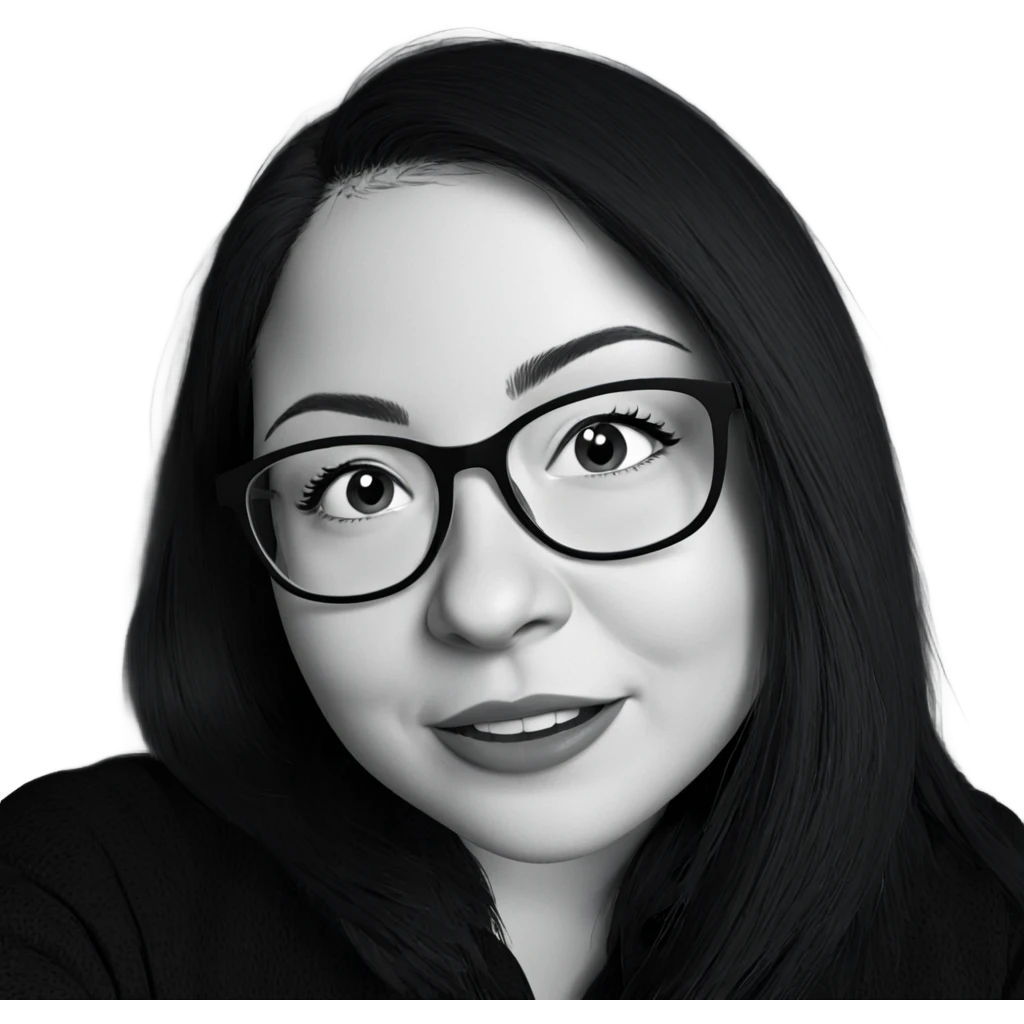 smiling girl in monochrome emoji