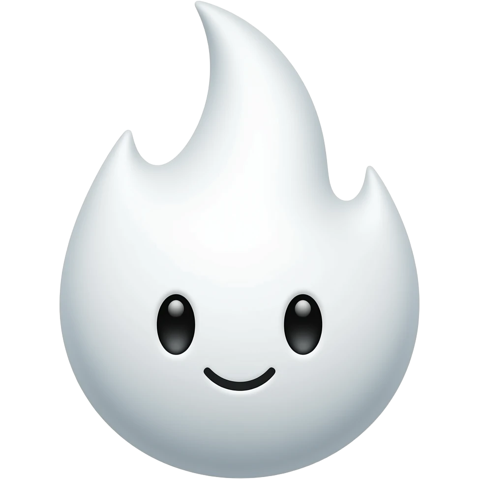 White Kuwaii fire emoji emoji