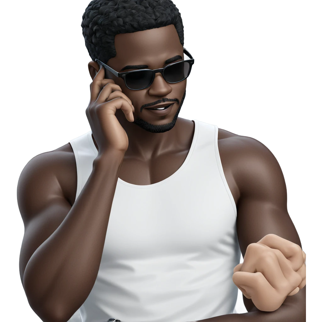 stylish dark-skinned male portrait emoji