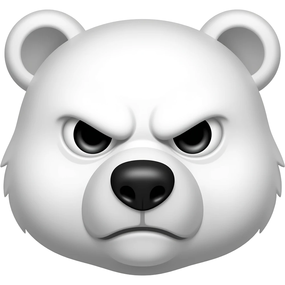 Создай морду злого белого медведя, в формате для текста emoji