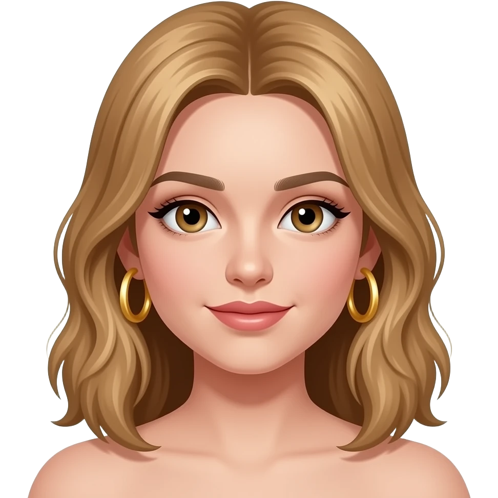 A girl with gold hoop earrings and light tan with blonde hair emoji