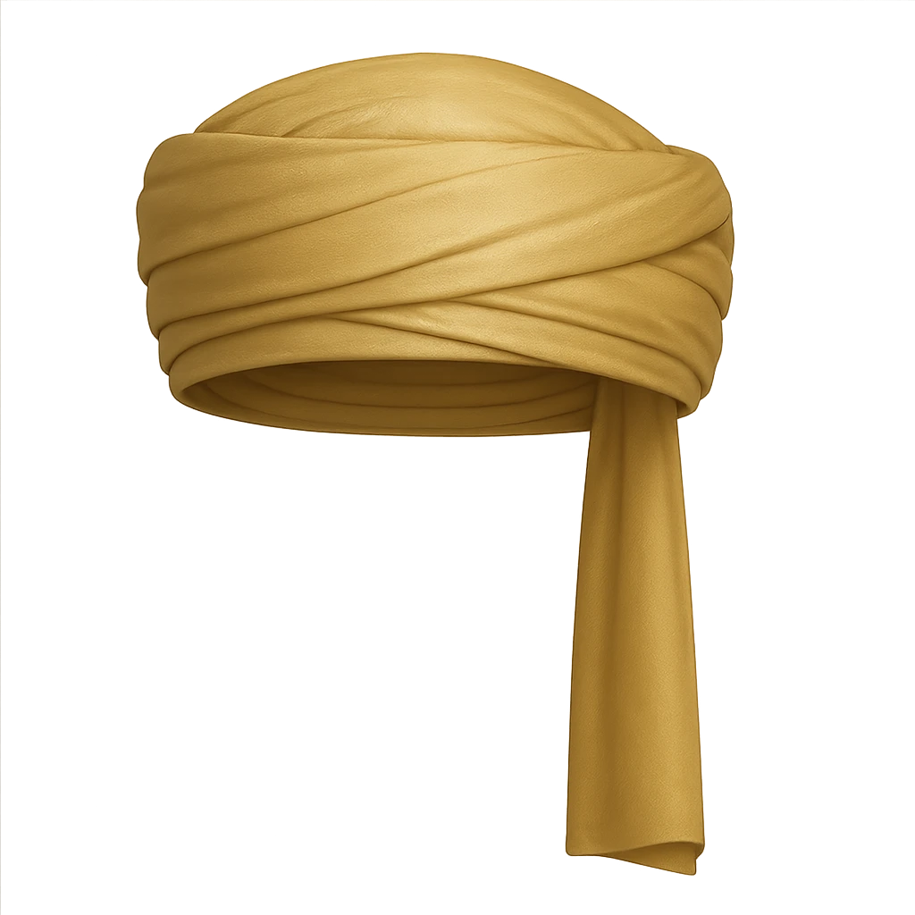gold imama, simple and classic, minimal design, soft shine, realistic style emoji