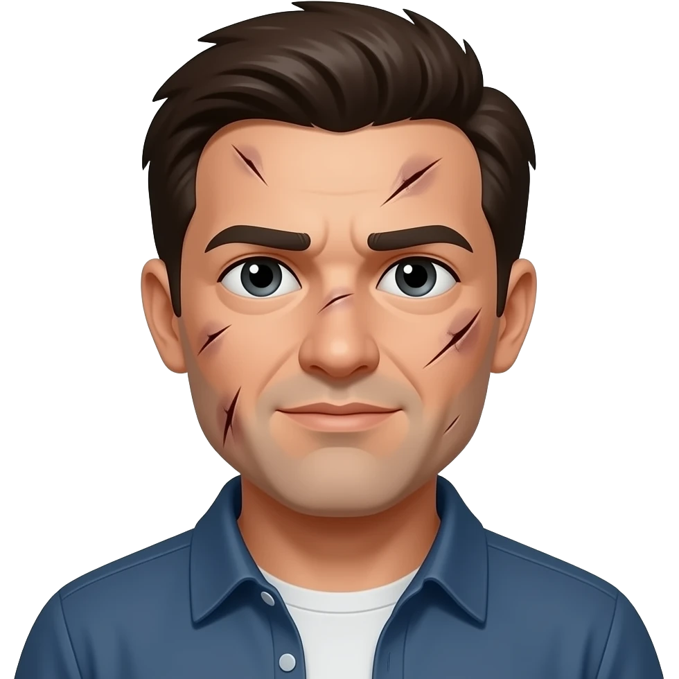 Kaşı çizik erkek emoji