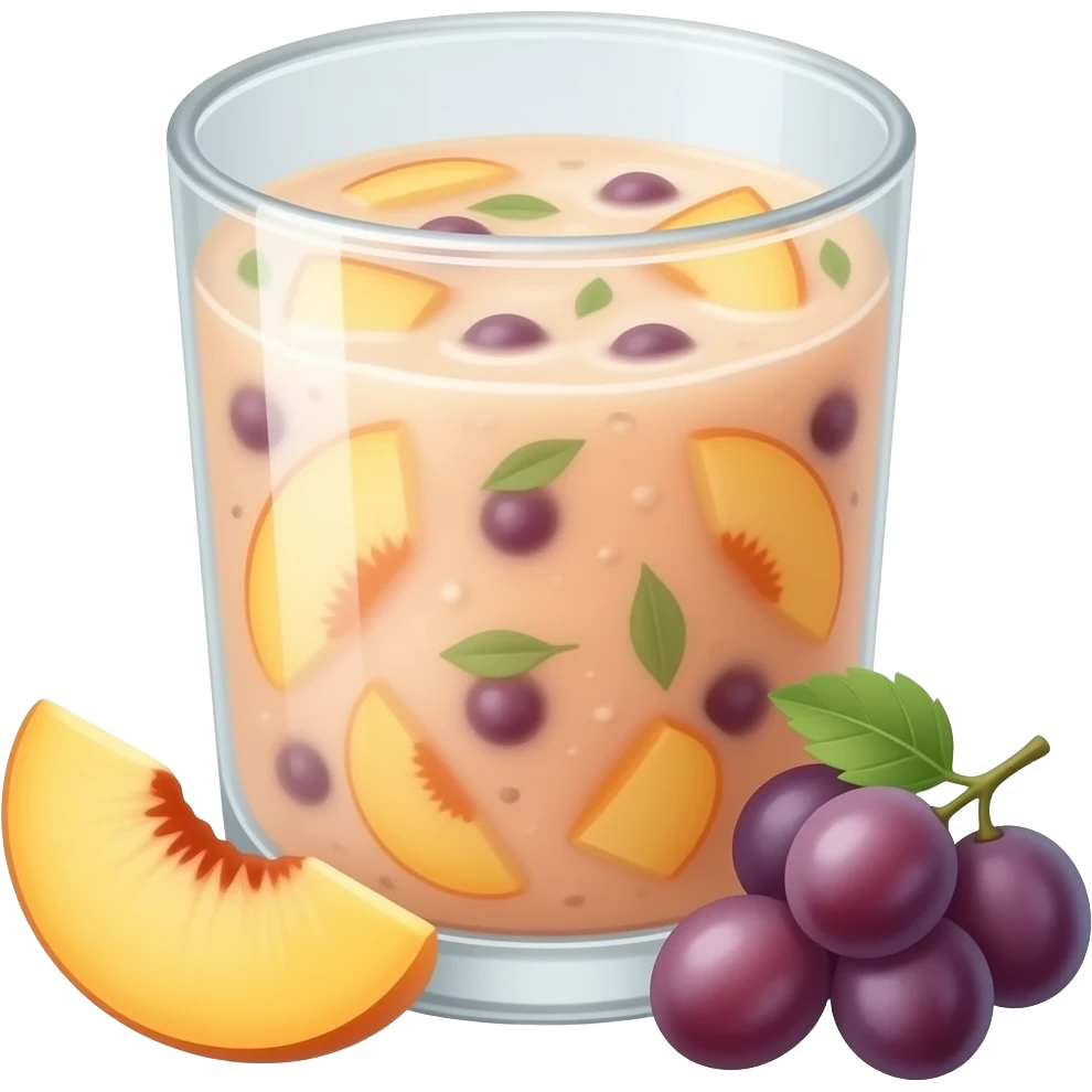 Peach and grape smoothie emoji