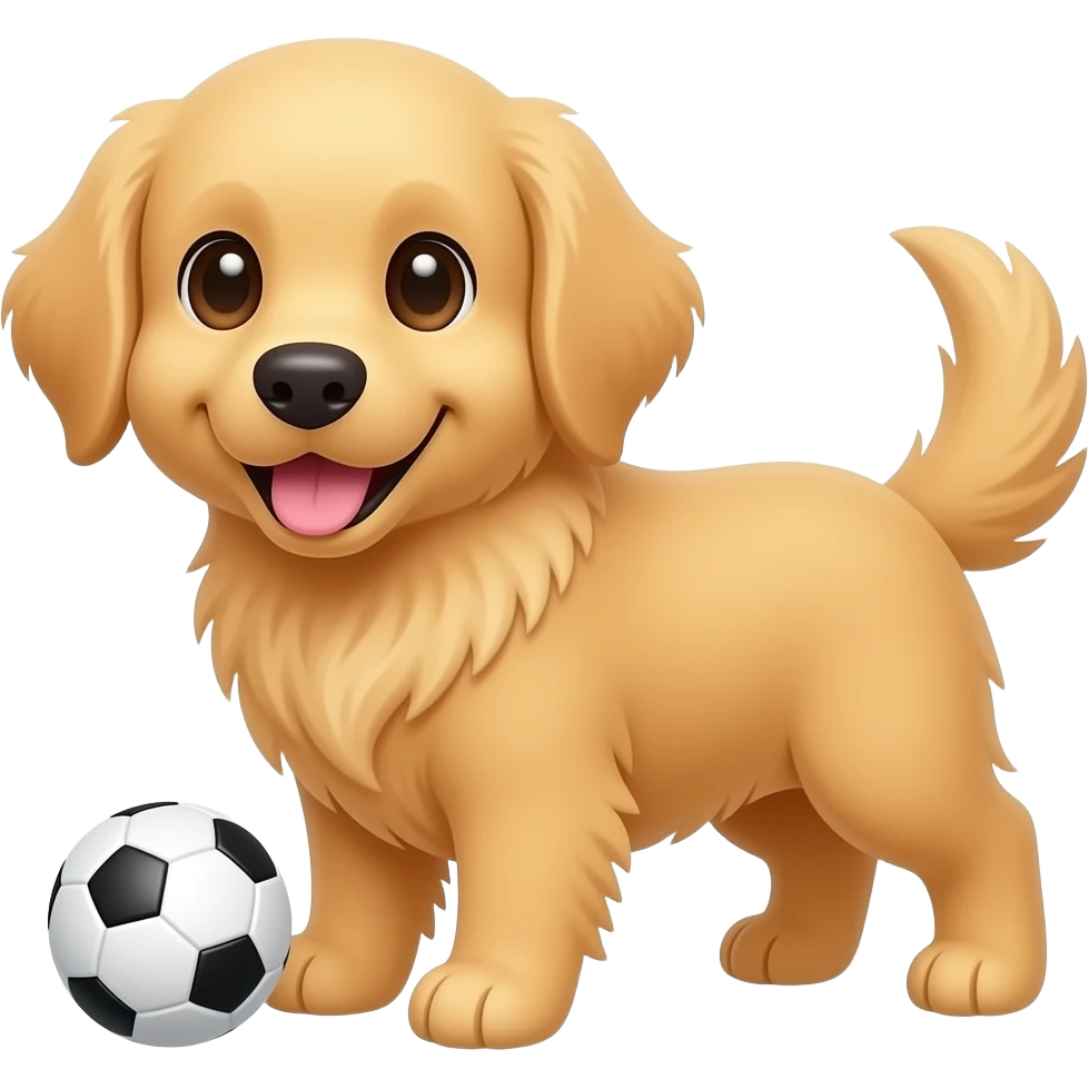 Hund, niedlich, golden retriever mit ball emoji