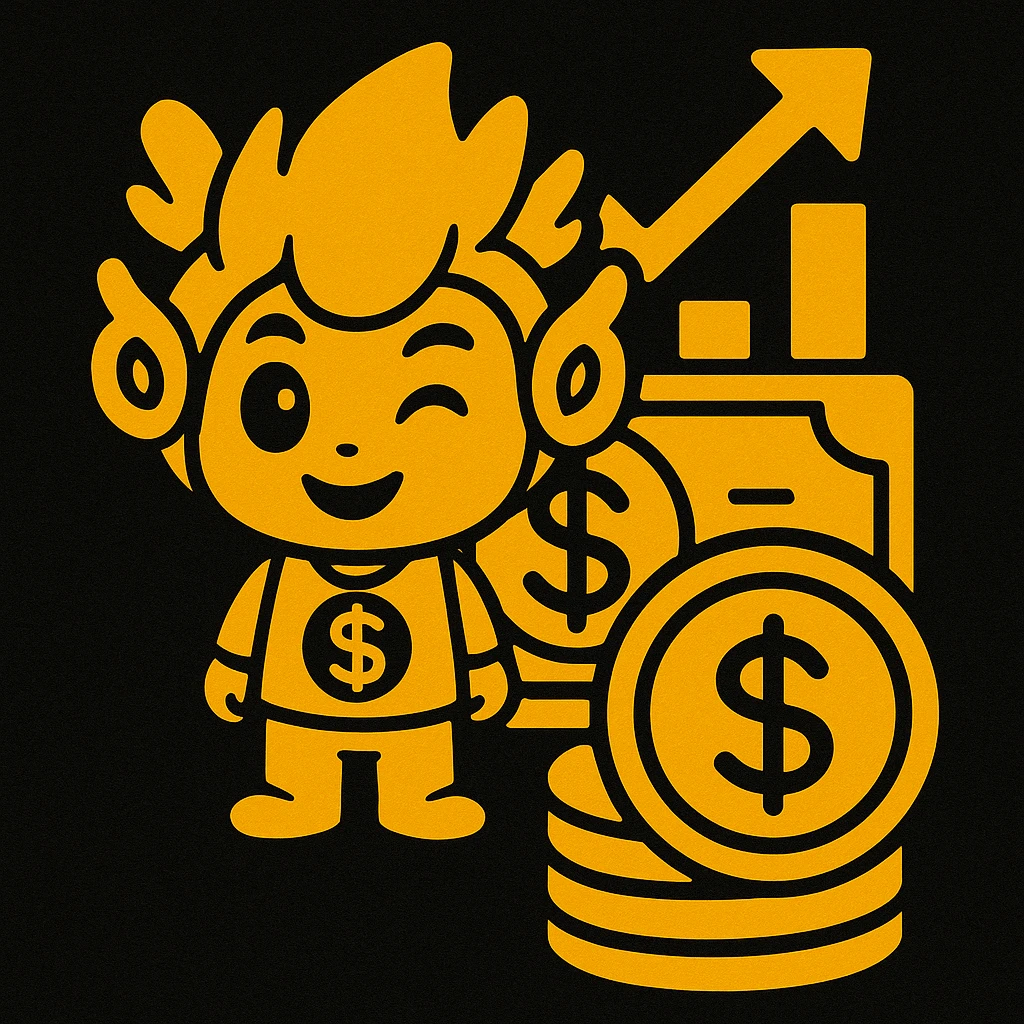 An icon with yellow tone, meaning Finance, request to pay, style like the reference image, use the mascot emoji