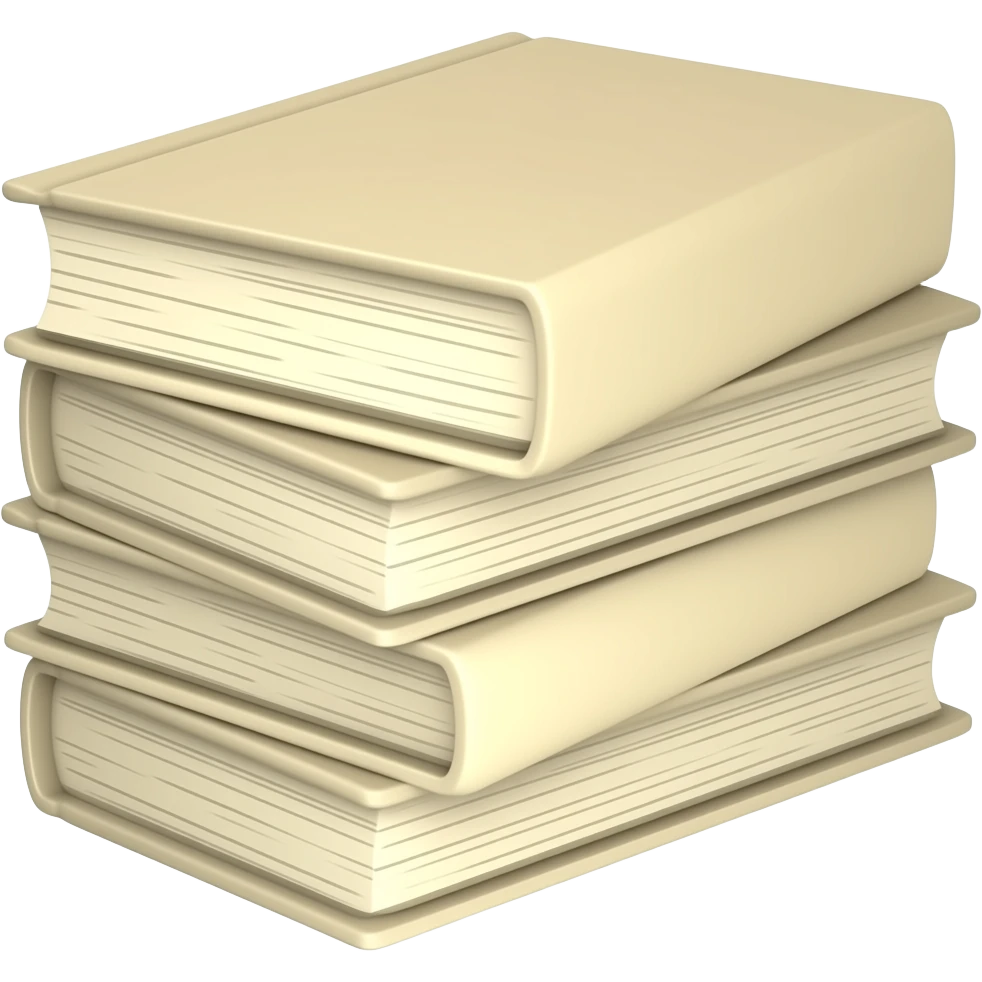 a stack of beige and light yellow books emoji