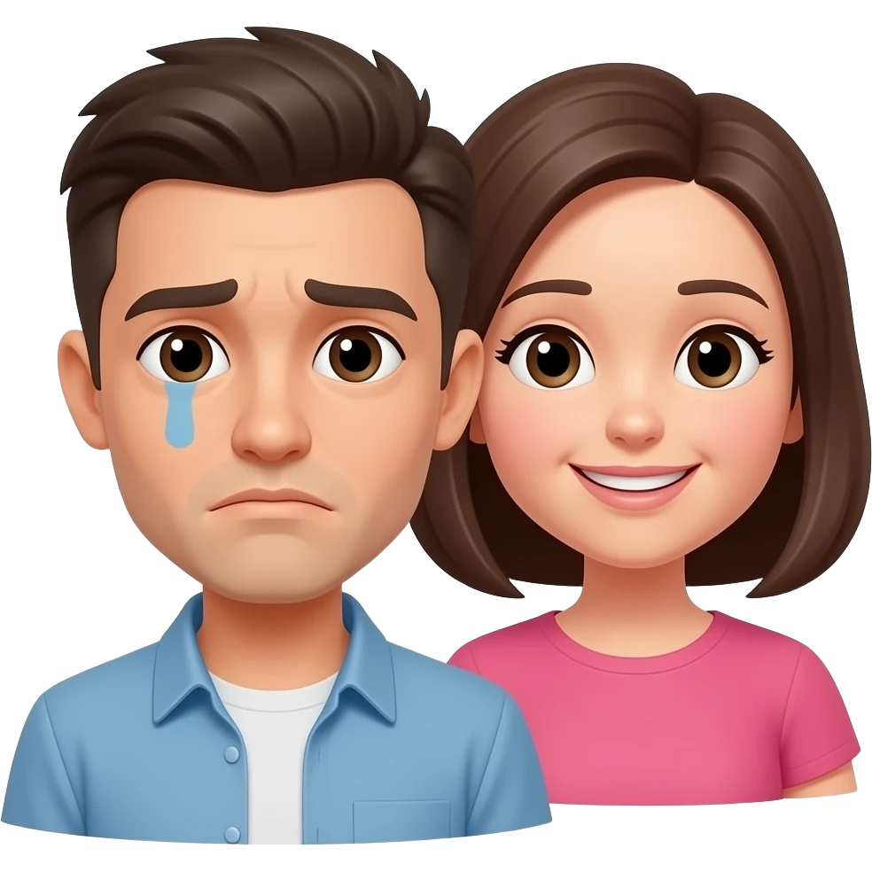 put the smile face at the back the sade face at the front emoji