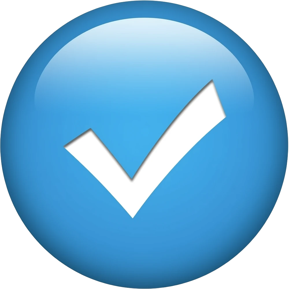 Sky Blue circle with a verification emoji