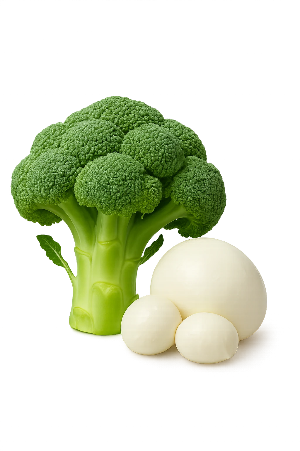 broccoli accanto a mozzarelle emoji