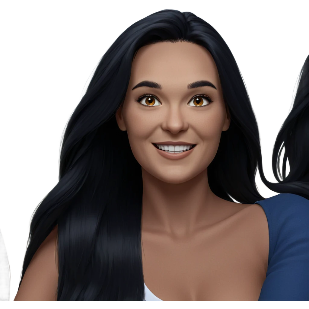 smiling girl with long hair emoji