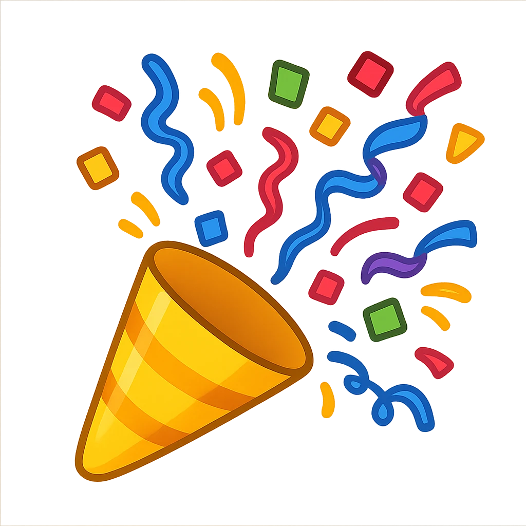 yellow party popper emoji emoji