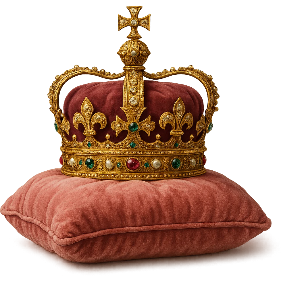 detailed crown with a pink velvet cushion emoji