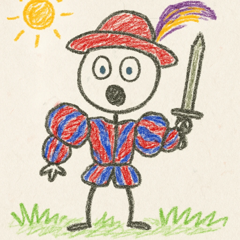 Landsknecht mercenary with a surprised expression emoji
