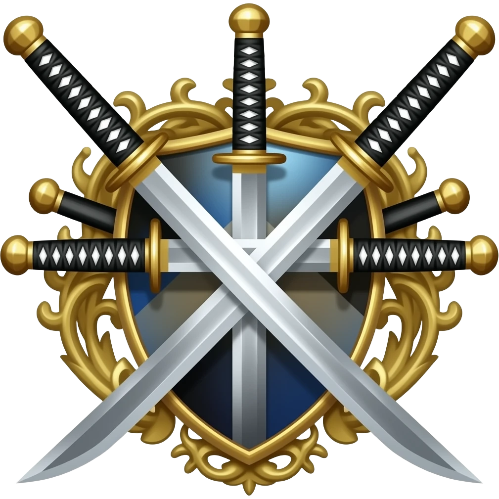 3 katanas blason ecusson emoji