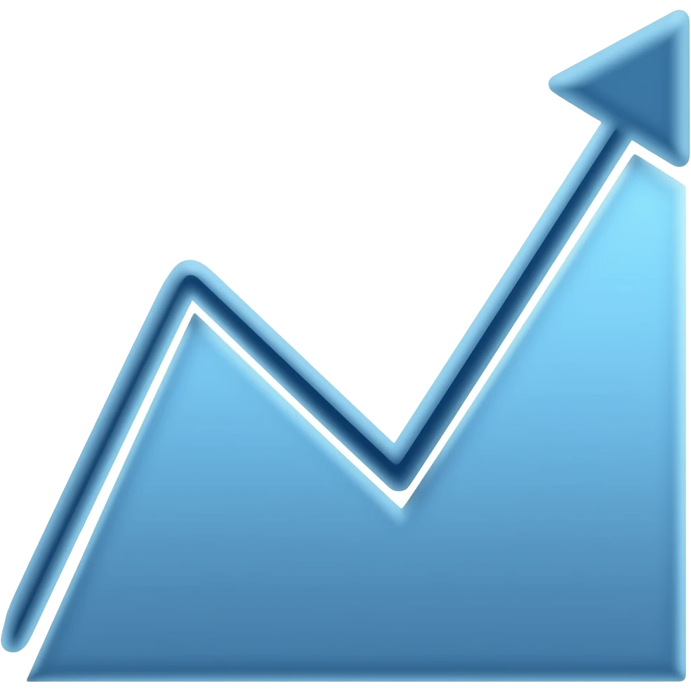 blue graph chart with a curve emoji