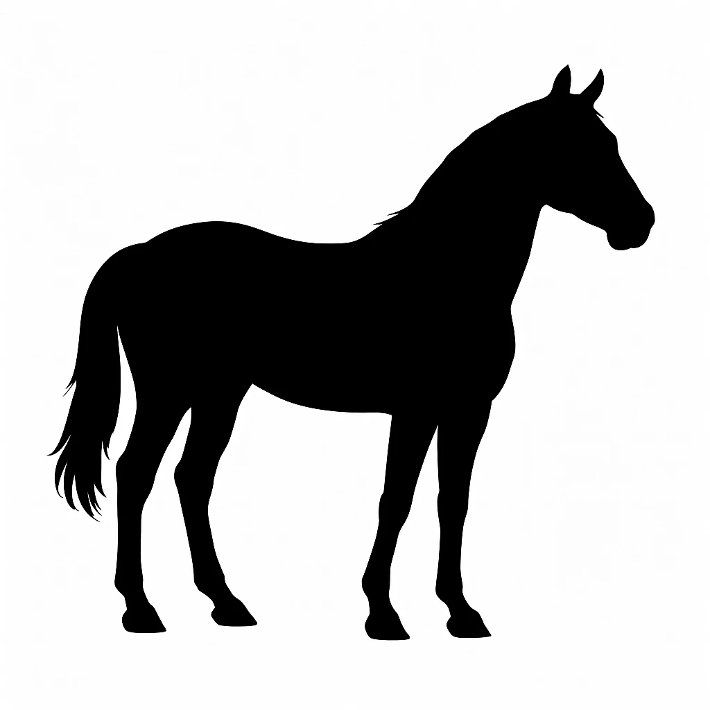 Horse black silhouette white background emoji