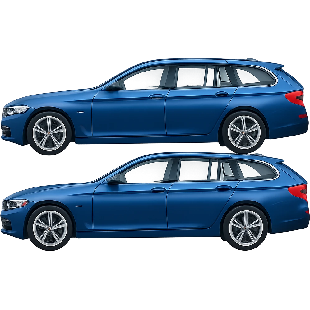 Make the car blue, keep the original style, no background. emoji