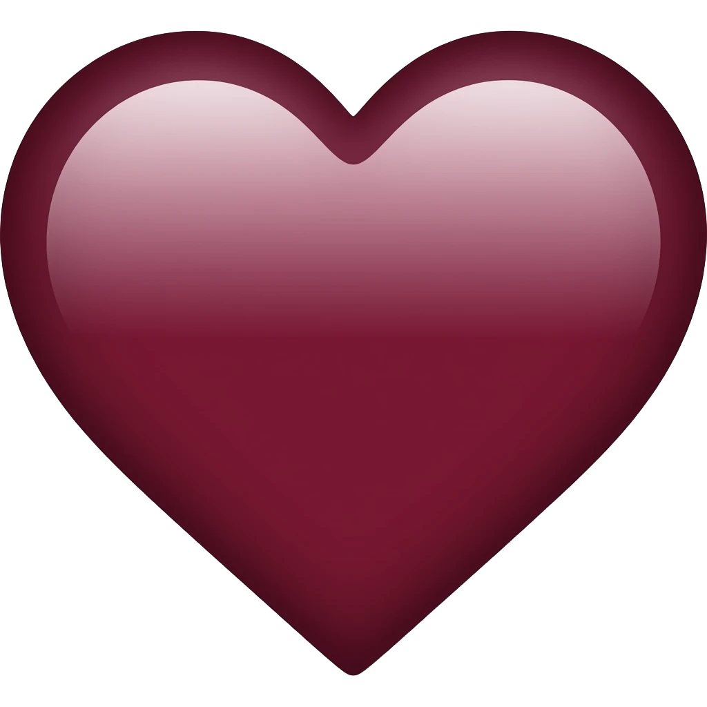 Wine coloured heart emoji