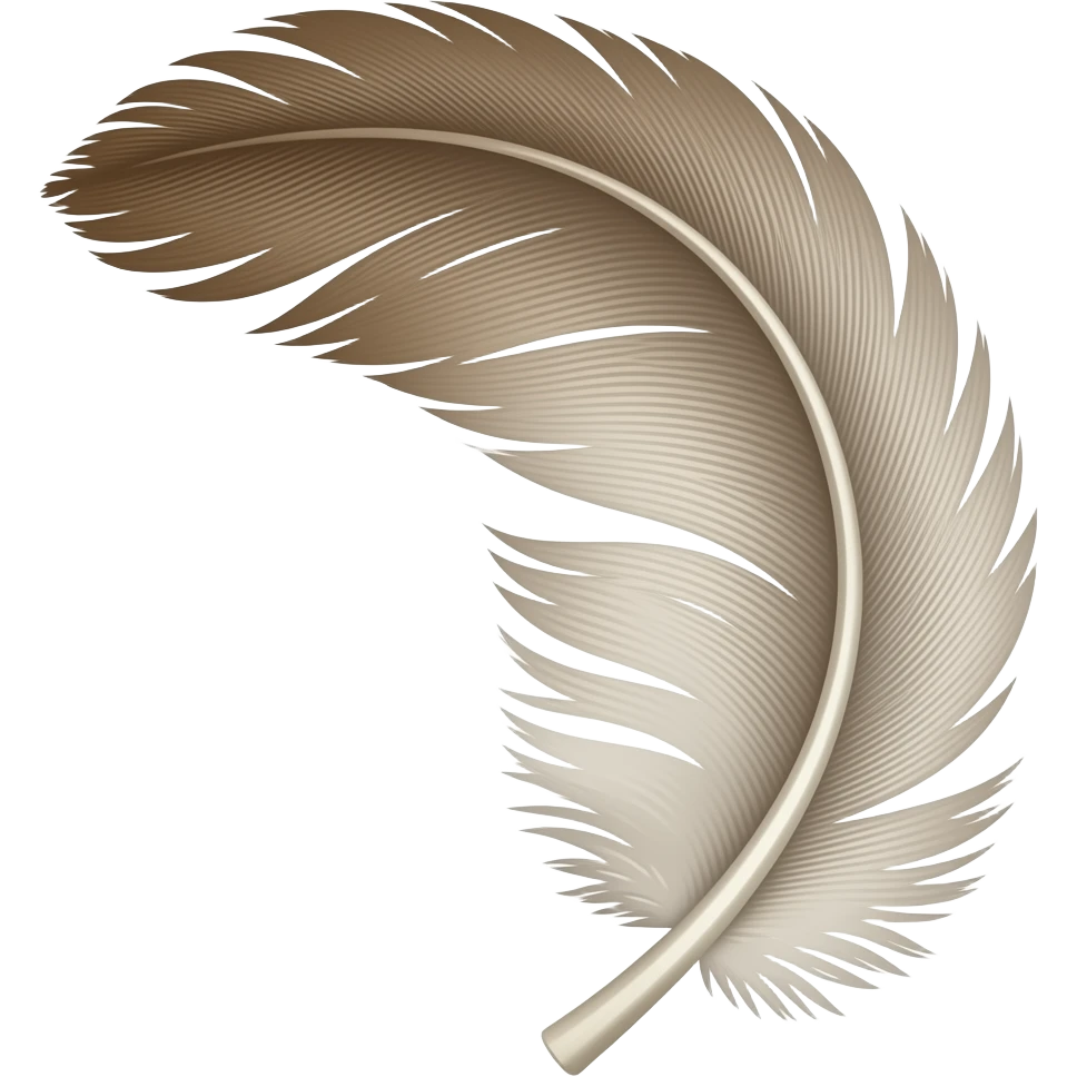 feather bent and feathery -  no background copy/paste emoji