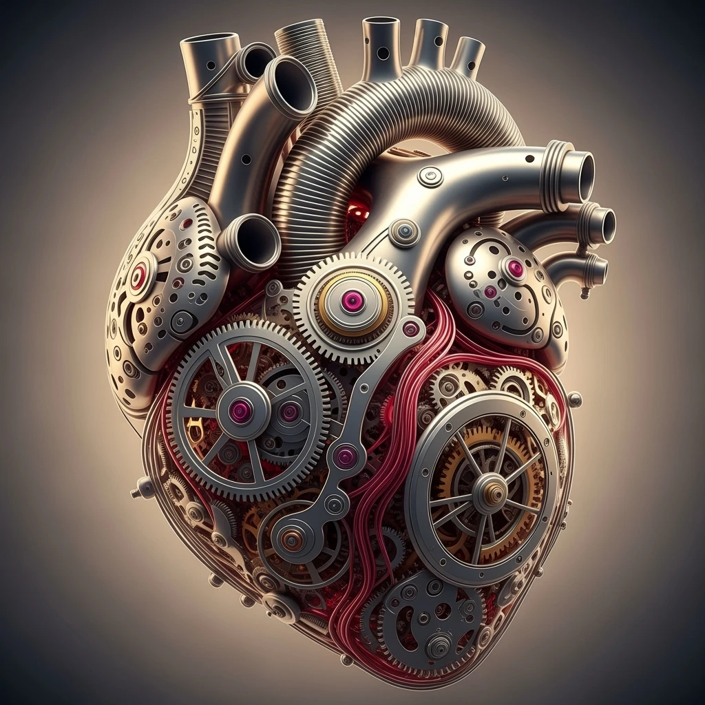 heart with a clockwork mechanism, ultra detailed emoji