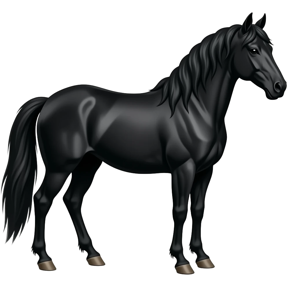 حصان اسود جامح emoji