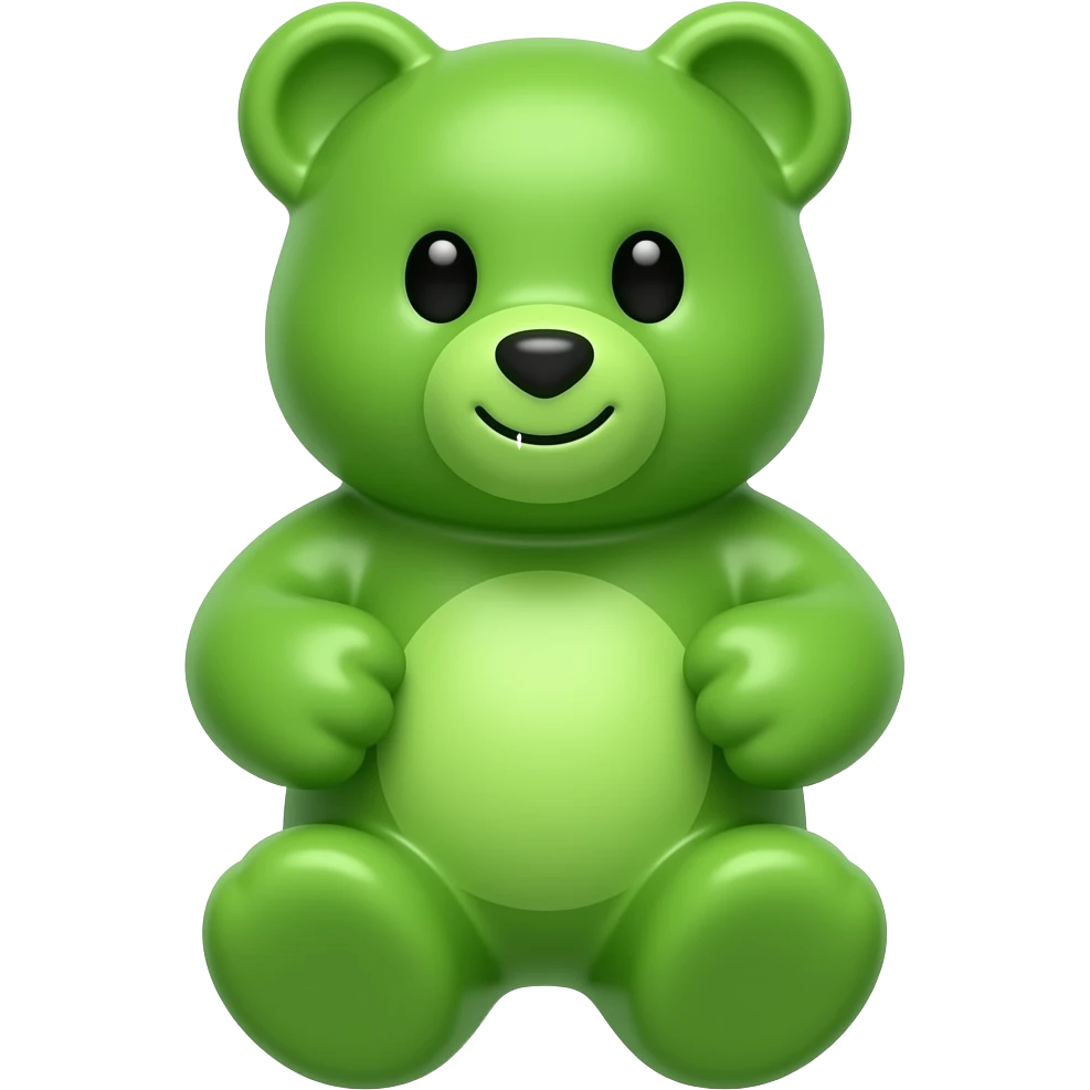Green cartoon gummy bear from music video emoji