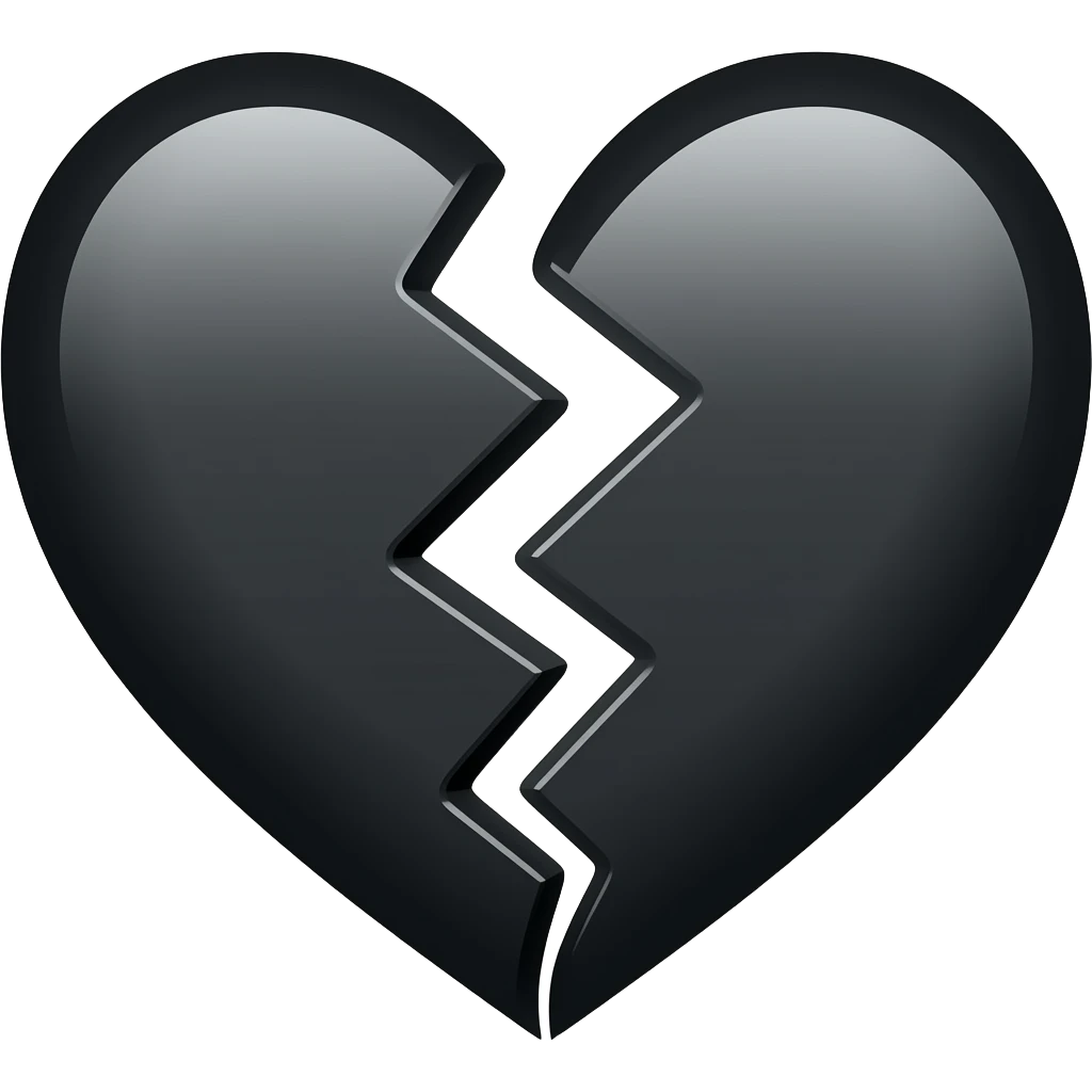 Corazón negro roto emoji